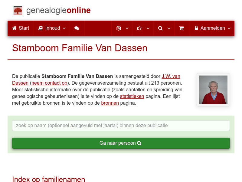 Screenshot van website