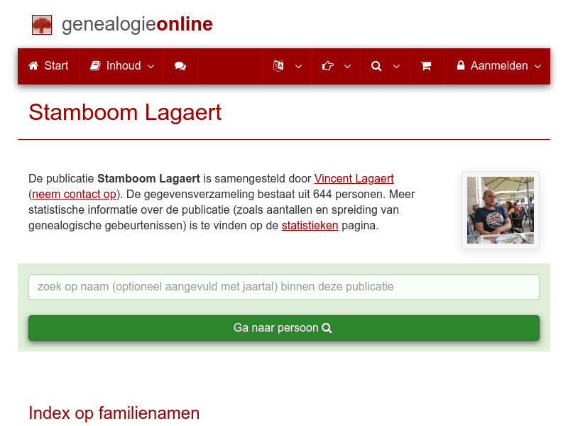 Screenshot van website