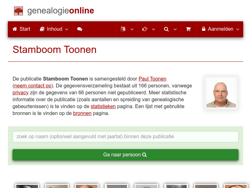 Screenshot van website