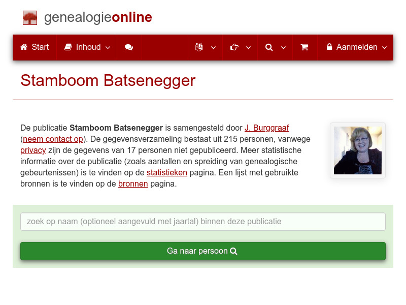 Screenshot van website