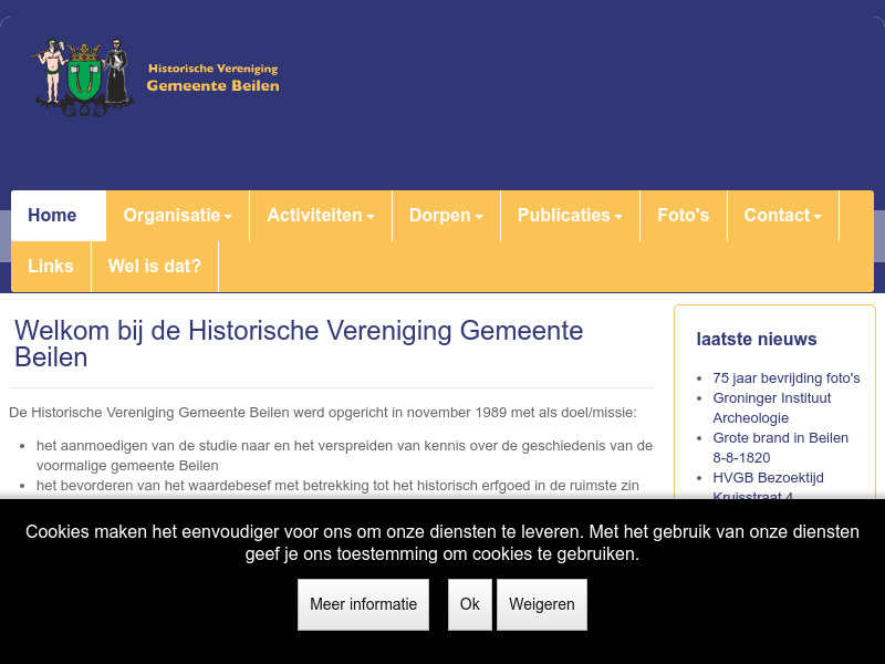 Screenshot van website