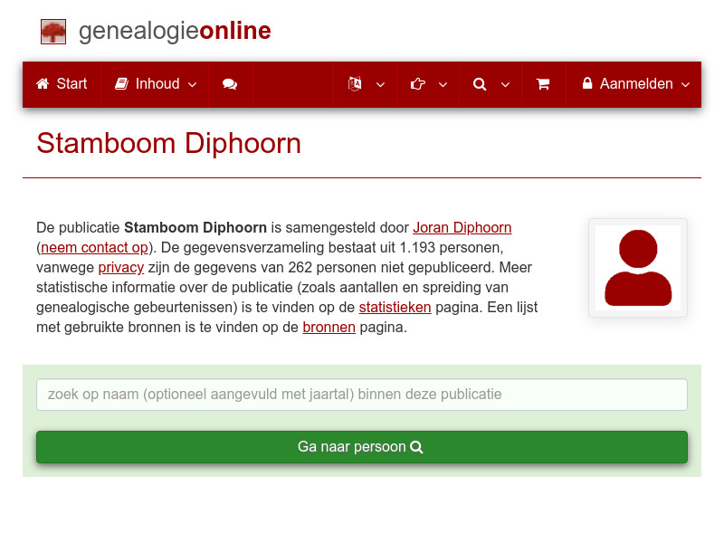 Screenshot van website