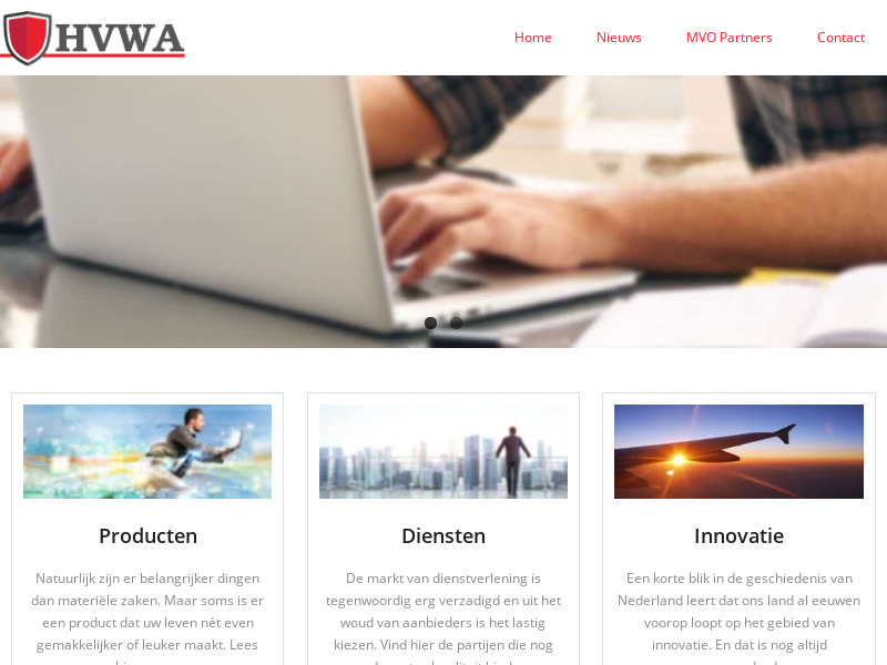 Screenshot van website