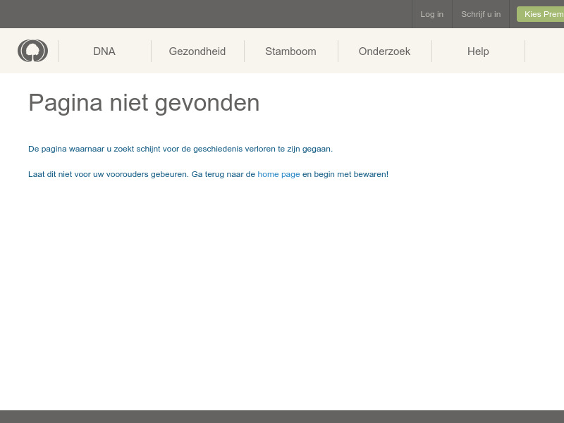 Screenshot van website