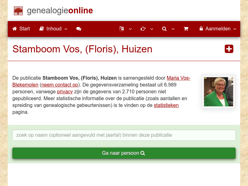 Screenshot van website