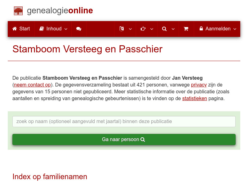 Screenshot van website