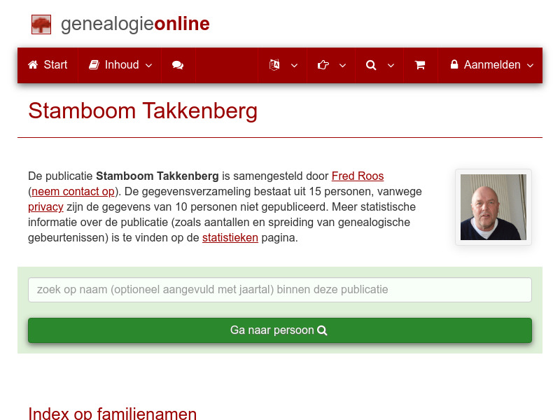 Screenshot van website