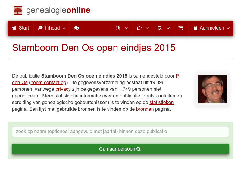 Screenshot van website