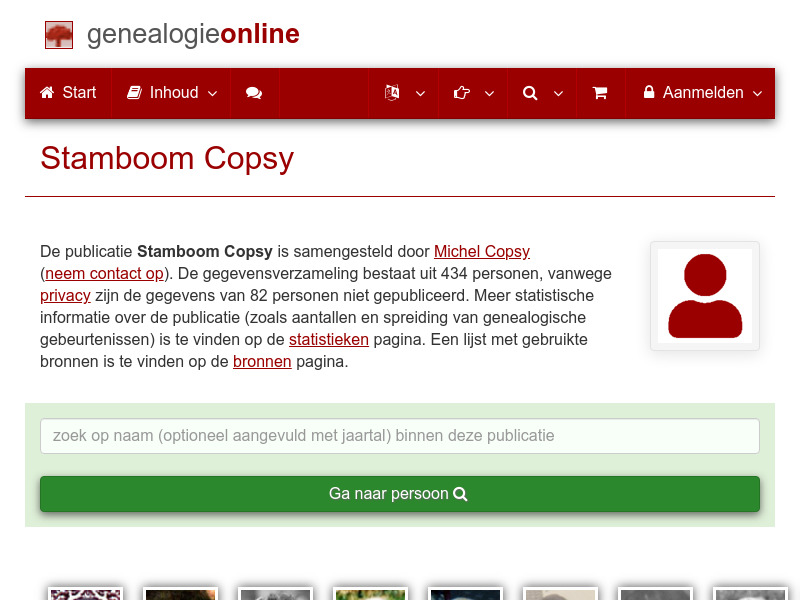 Screenshot van website