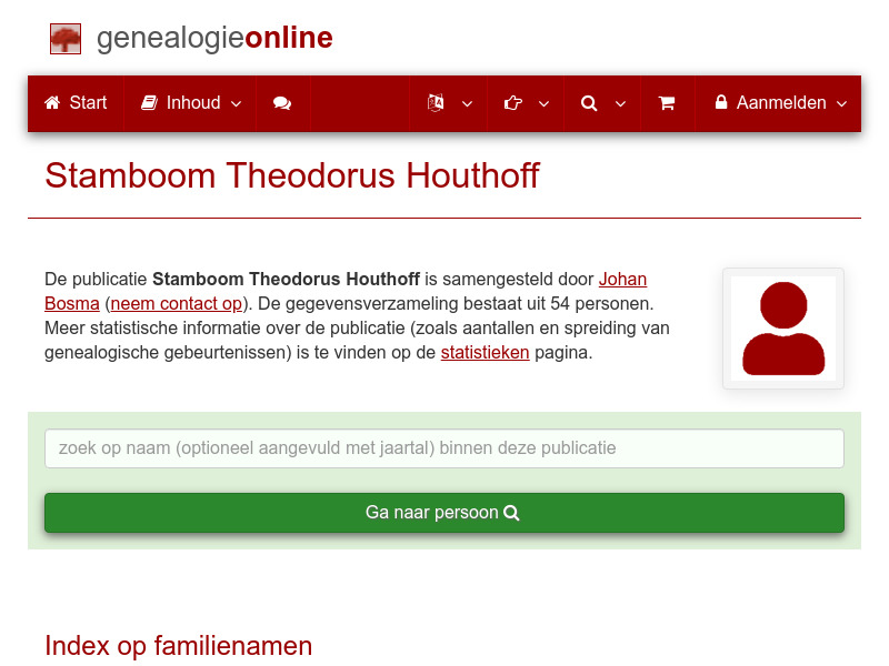 Screenshot van website