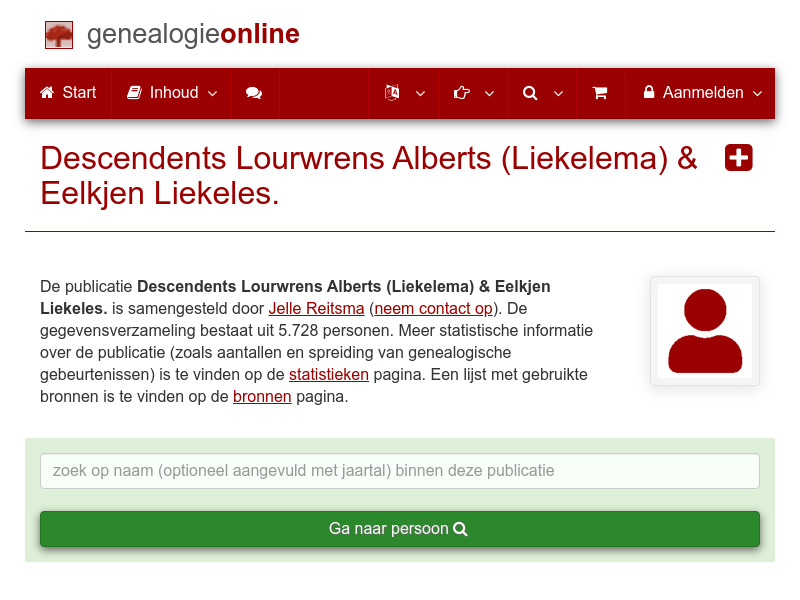 Screenshot van website