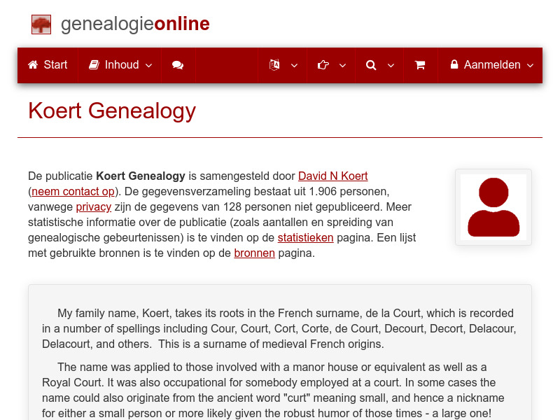 Screenshot van website