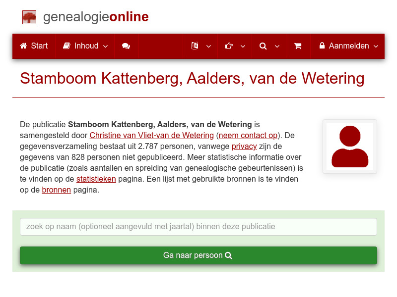 Screenshot van website