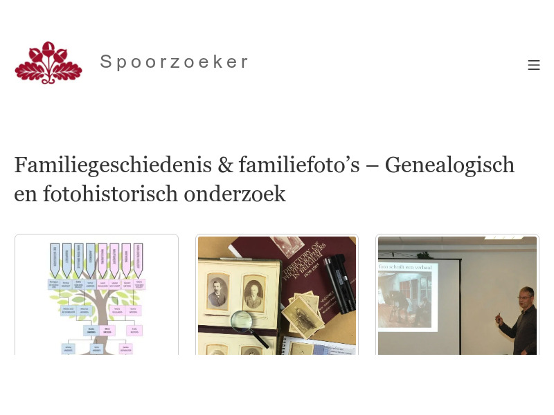 Screenshot van website