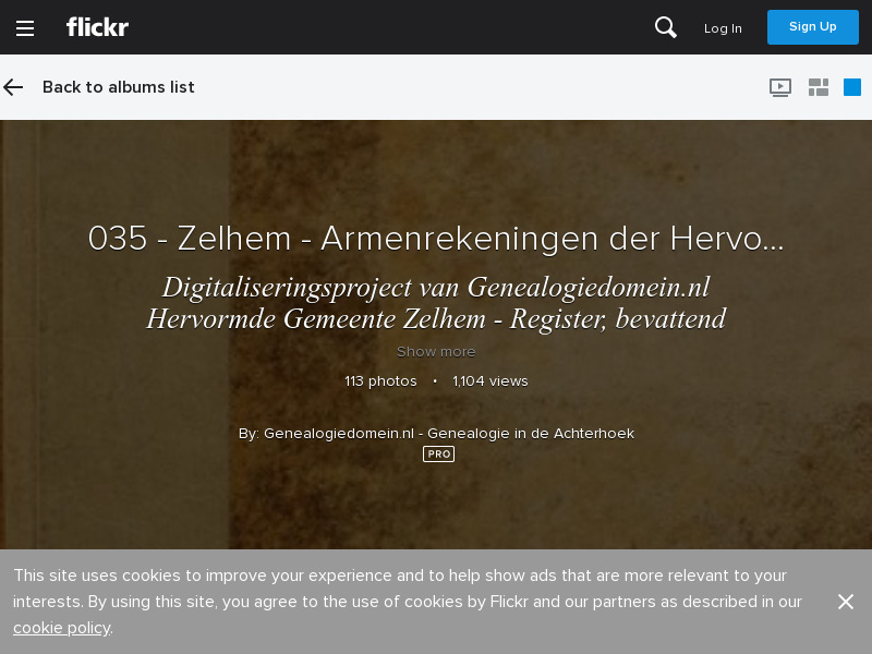 Screenshot van website