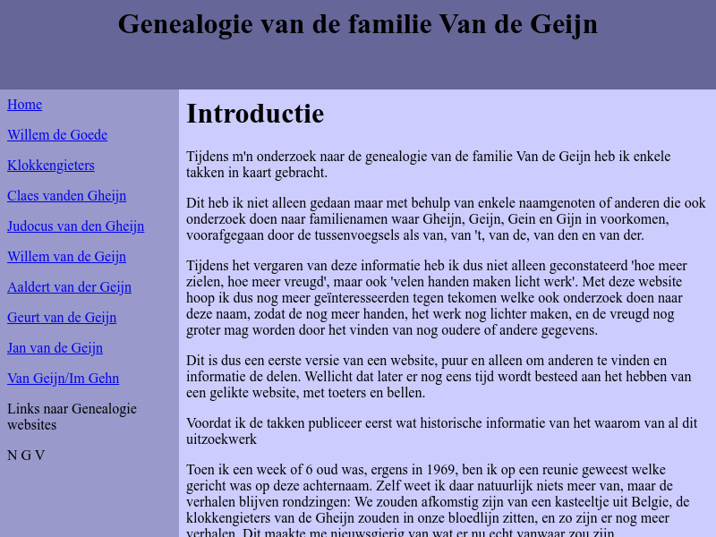 Screenshot van website