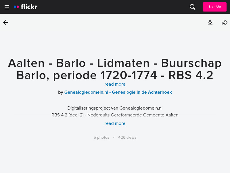 Screenshot van website