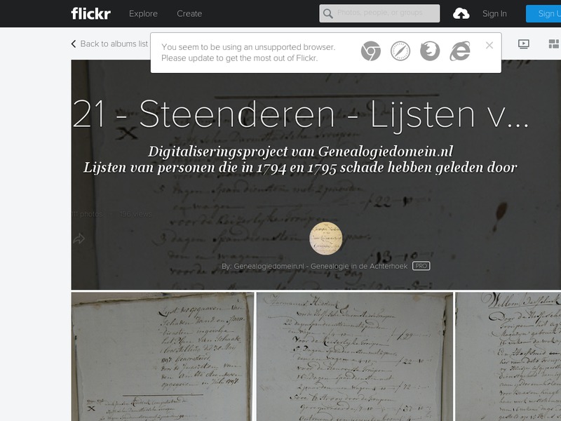 Screenshot van website
