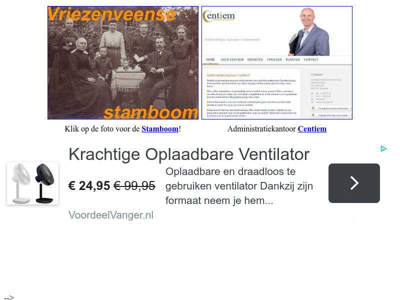 Screenshot van website