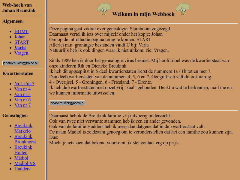 Screenshot van website