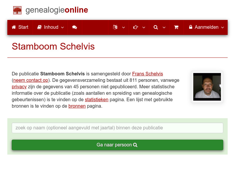 Screenshot van website