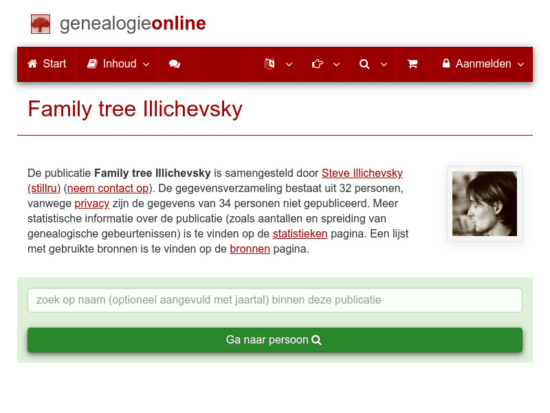 Screenshot van website