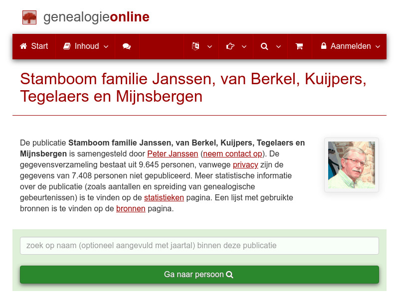Screenshot van website