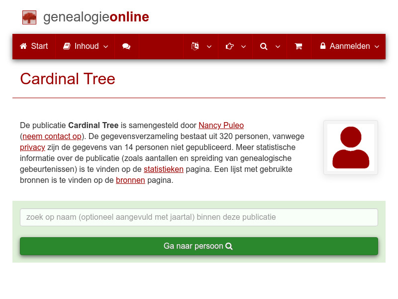 Screenshot van website