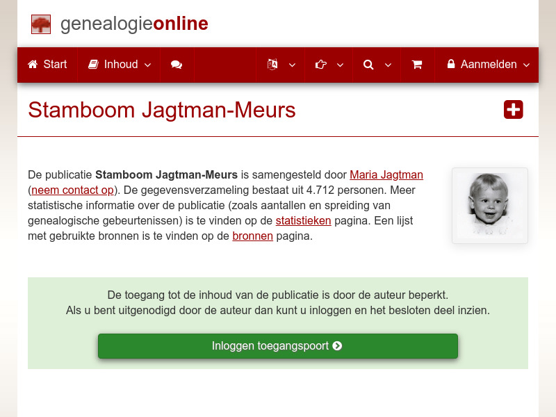 Screenshot van website