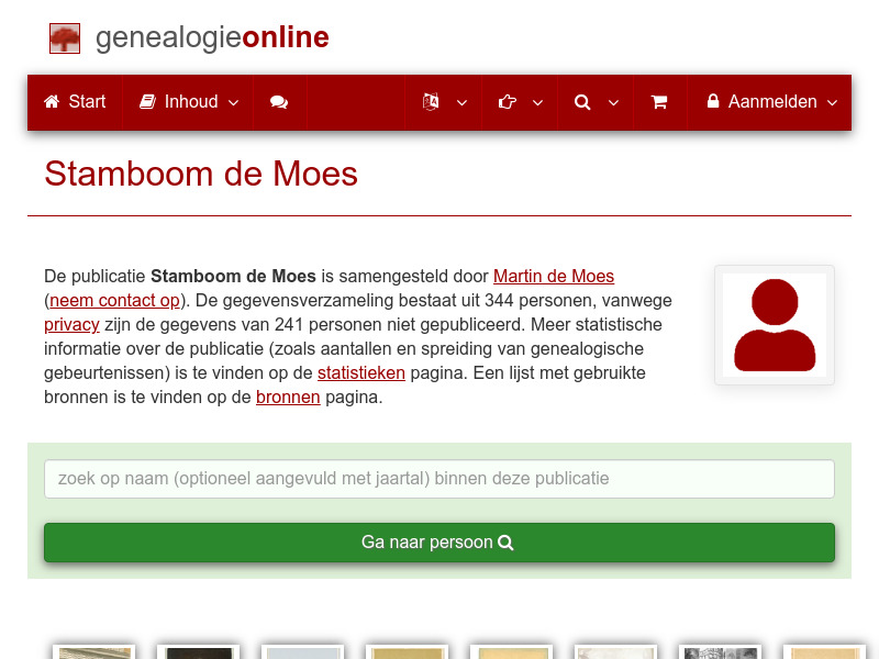 Screenshot van website