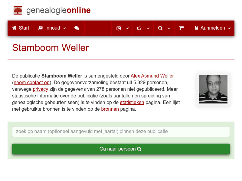 Screenshot van website