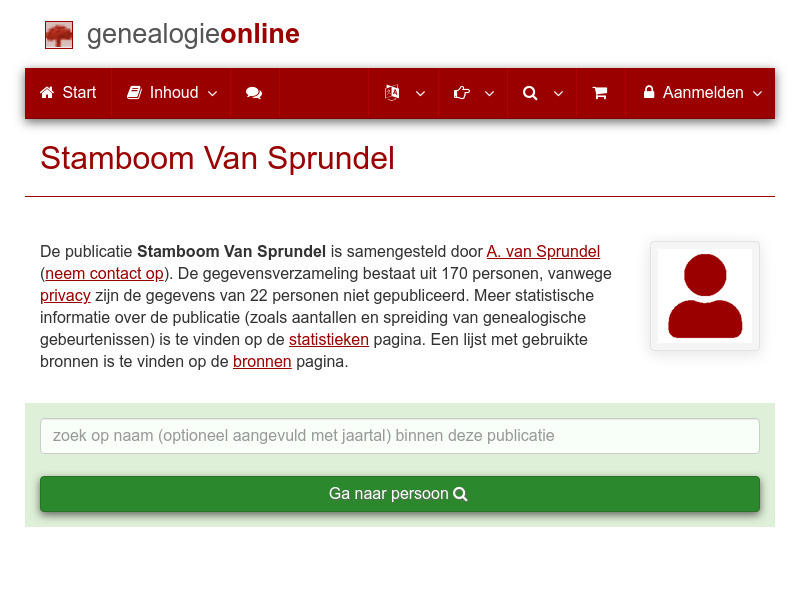 Screenshot van website