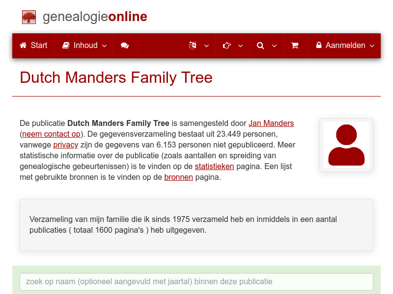 Screenshot van website