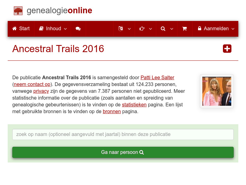 Screenshot van website