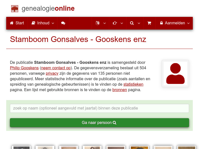 Screenshot van website