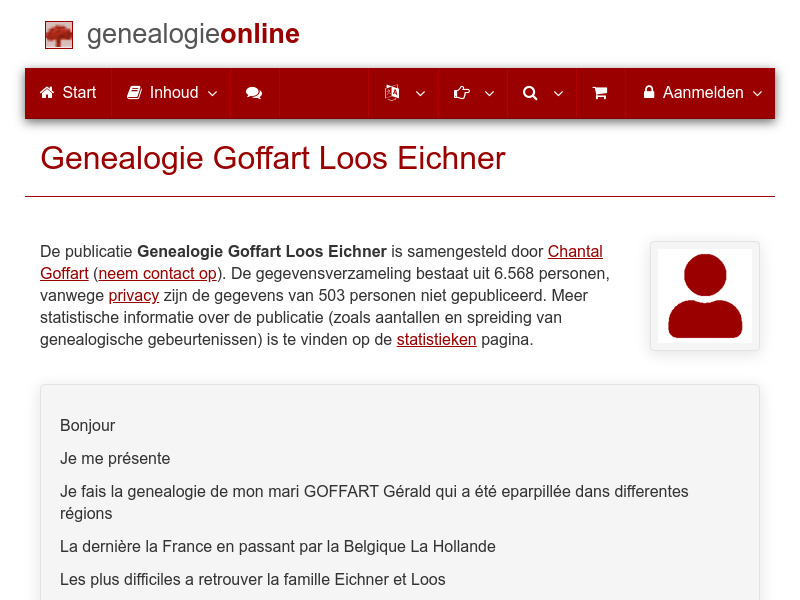 Screenshot van website