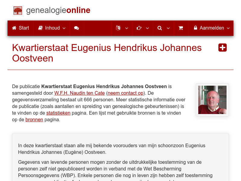 Screenshot van website
