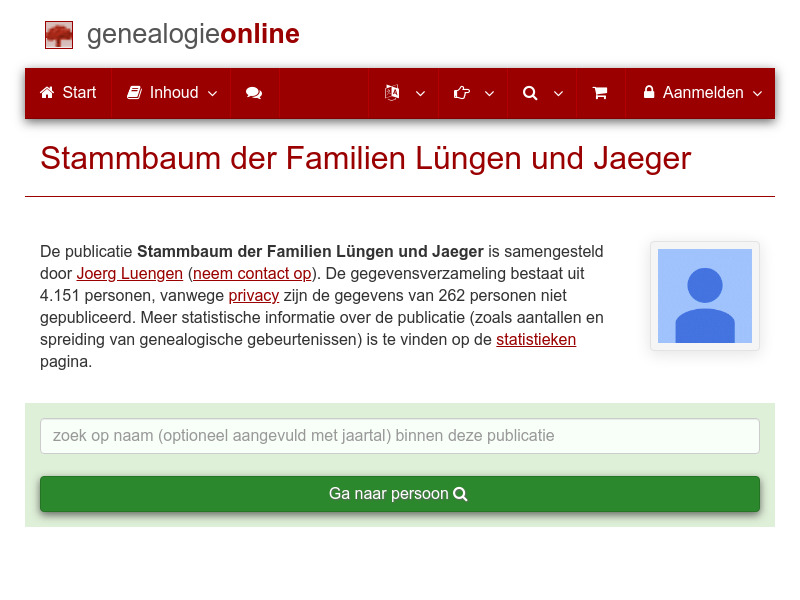 Screenshot van website