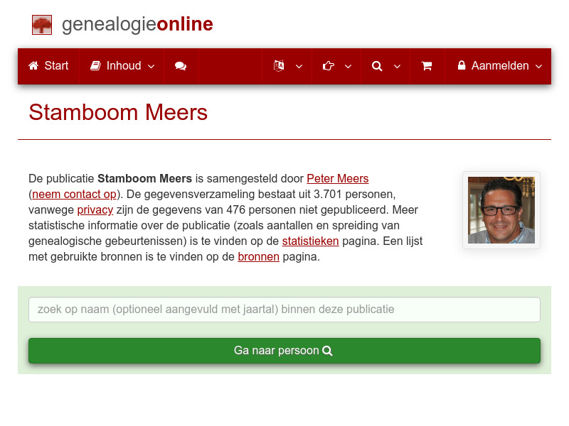 Screenshot van website