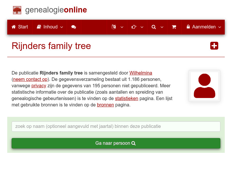 Screenshot van website