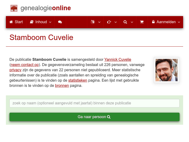 Screenshot van website