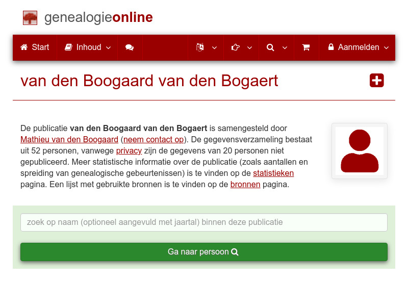 Screenshot van website