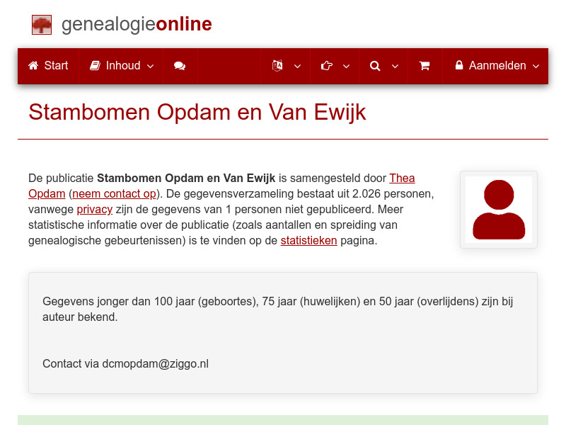Screenshot van website