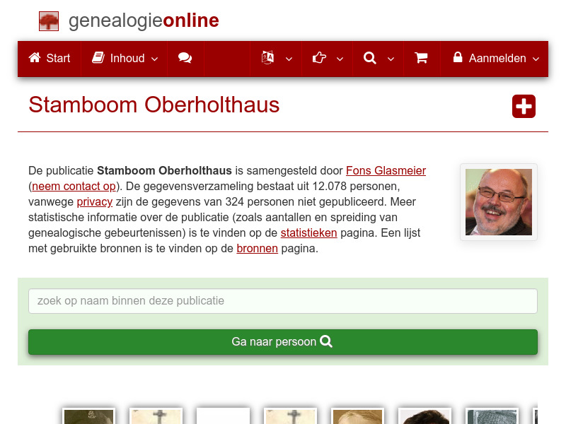 Screenshot van website