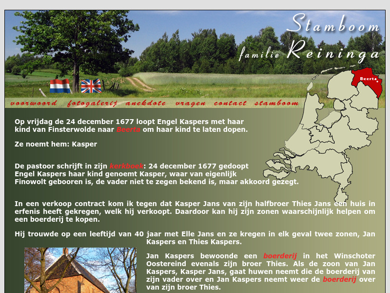 Screenshot van website