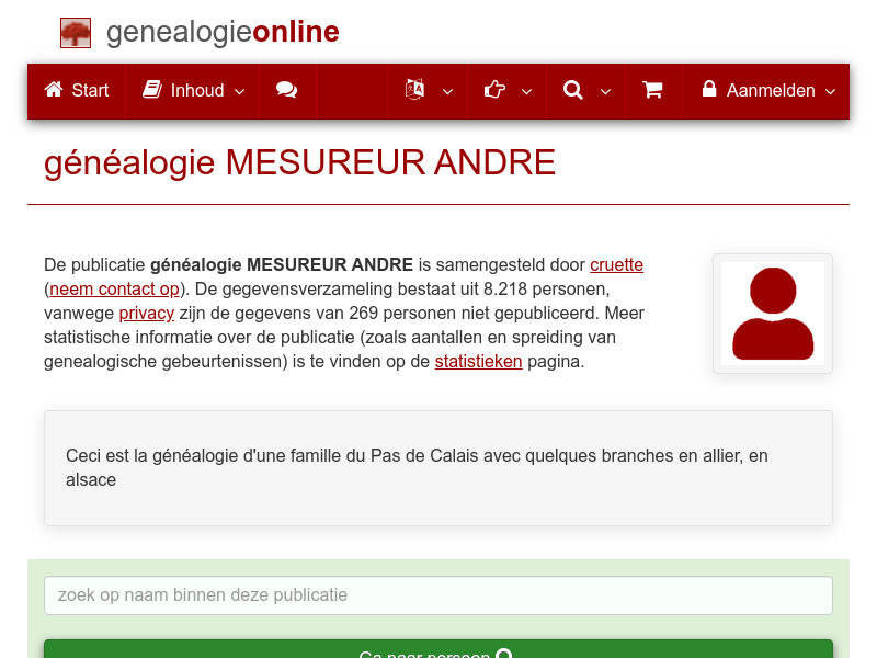 Screenshot van website