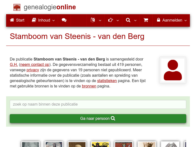 Screenshot van website