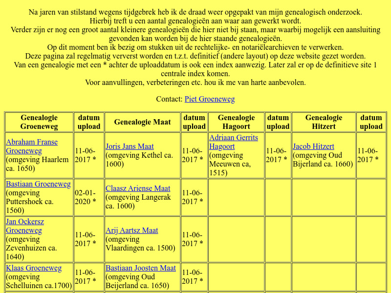 Screenshot van website