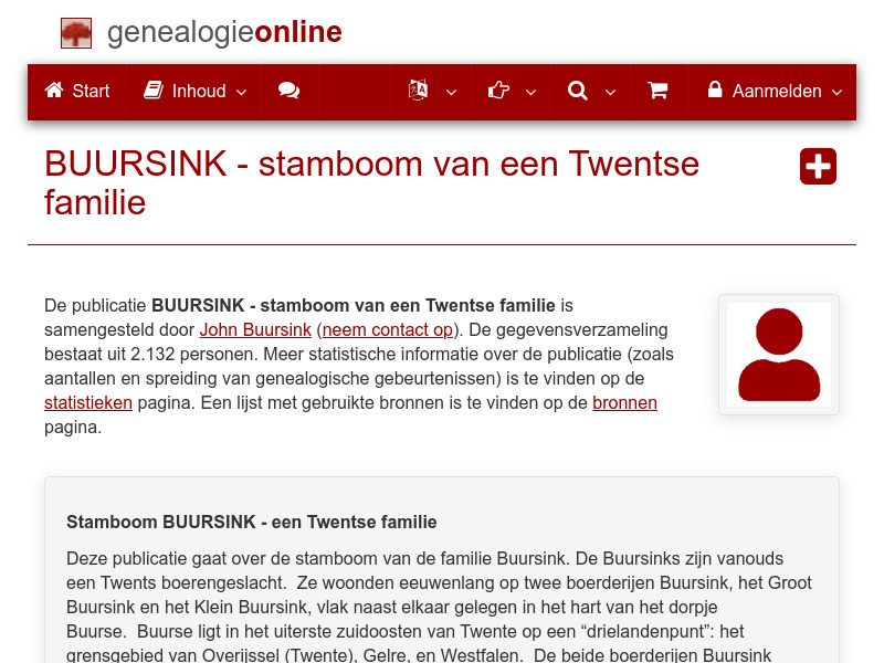 Screenshot van website