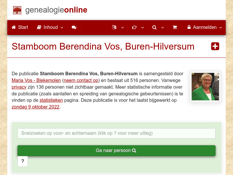 Screenshot van website